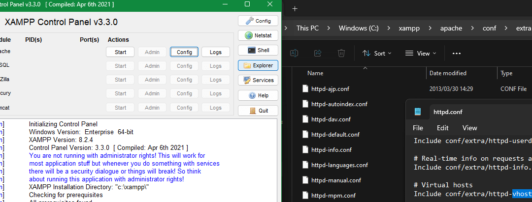 Xampp Setup Multi Site Configuration on Windows